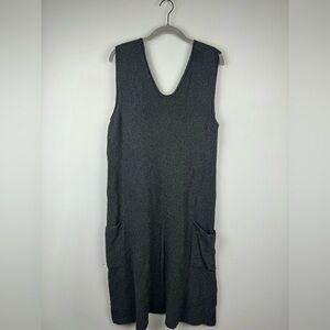 Flax by Angelheart Gray V-neck Sleeveless MIDI Sweater Dress, Size Small/Medium